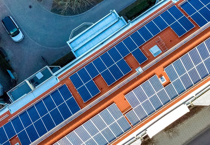 Solar Panels on Rooftop